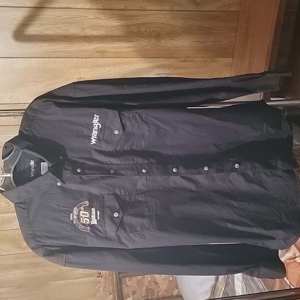 2008 Wrangler 50th Rodeo PRCA Las Vegas National Finals Xl Black Western Shirt